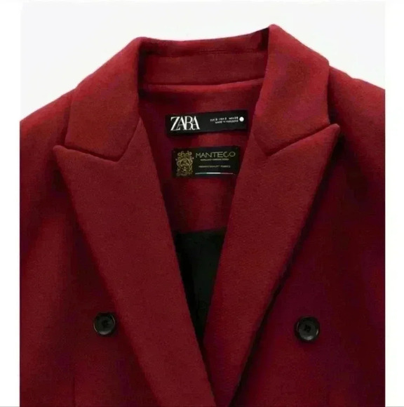 ✨SALE Zara Double Breasted Wool Blend Coat Manteco Size M - Picture 7 of 11